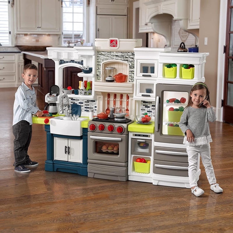 ล็อตใหม่นำเข้า🇺🇸ชุดครัวเสมือนจริงชุดใหญ่สุดว้าว!! Step2 Edge Kitchen Over 70-Pc Play Food & Toy Acce