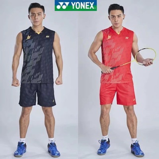 Yonex ชุดแบดมินตัน เสื้อกล้าม แขนกุด ระบายอากาศ แบบแห้งเร็ว เหมาะกับฤดูร้อน