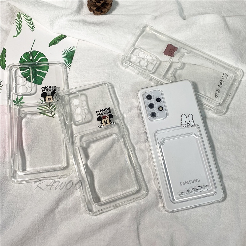 เคสโทรศัพท์มือถือแบบนิ่ม TPU ใส พร้อมช่องใส่บัตร ลายการ์ตูน สําหรับ Samsung A51 A71 A52 A72 S20 Plus A21S A32 ราคา ถูกที่สุด ดีลบีเคเค แกลเลอรีภาพที่ 3