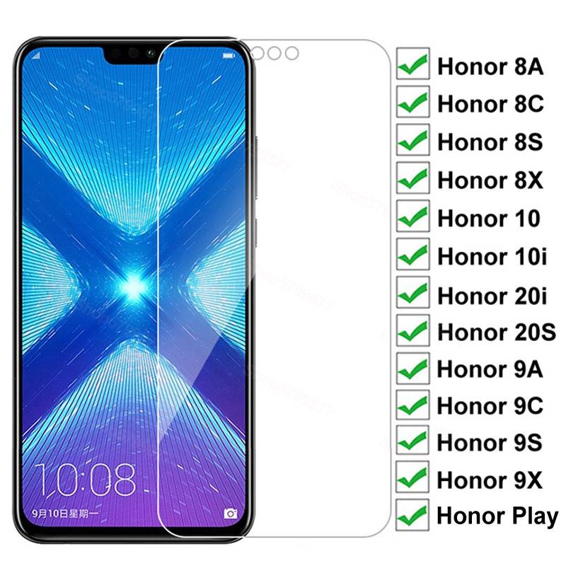 9D ป้องกันกระจกสําหรับ Huawei Honor 8X 8A 8C 8S 9A 9C 9S 9X กระจกนิรภัยป้องกันหน้าจอ Honor 10i 20i 2
