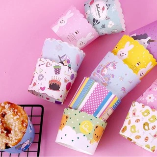 🧁สินค้าพร้อมส่ง ถ้วยคัพเค้กกระดาษ ถ้วยขนม กระดาษอบขนม [แพ็ค 50 ชิ้น] ราคาถูก