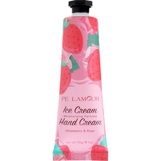 PE LAMOUR ครีมทามือ Natural Green Hand Cream 30g #Strawberry &amp; Rose