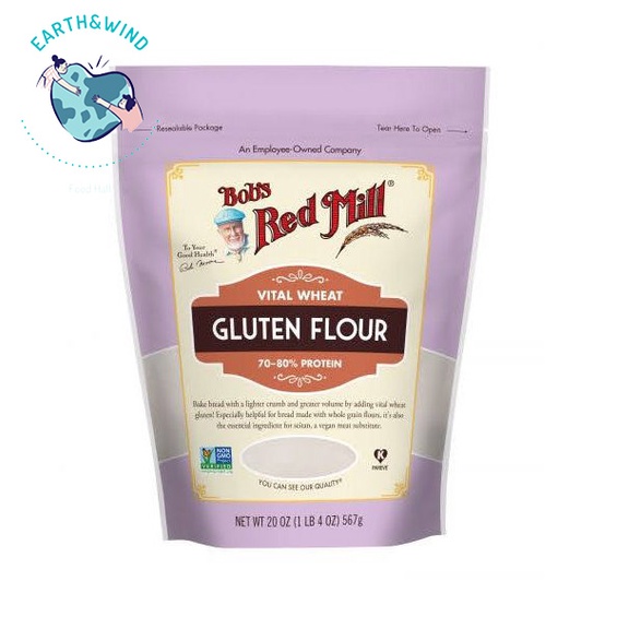คีโต Vital Wheat Gluten Flour 70-80% PROTEIN Bob's Red Mill โปรตีนกลูเตนที่สกัดจากแป้งข้าวสาลี 567g