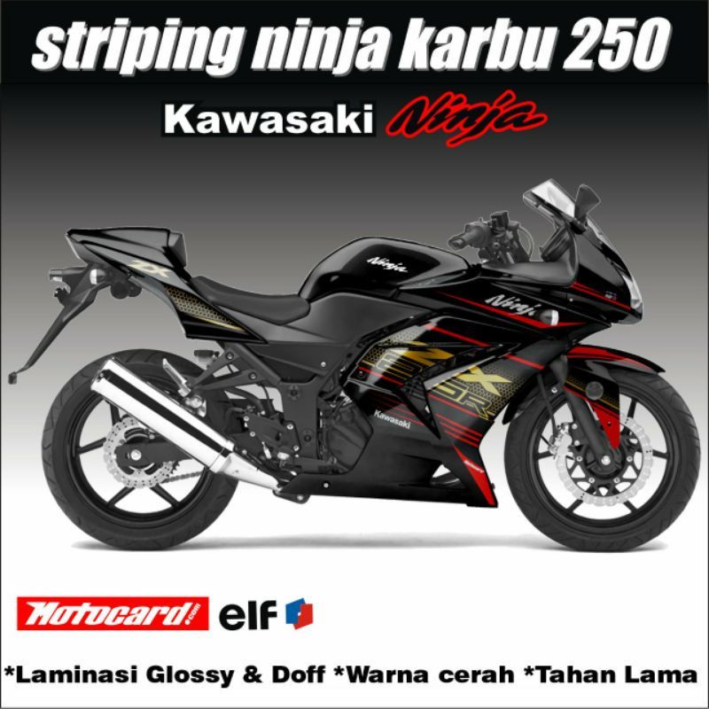 KAWASAKI NINJA 250 คาร์บอน DECAL STICKER - สติ๊กเกอร์คาร์บอน NINJA STRIPING KRT ZX25R MOTIF