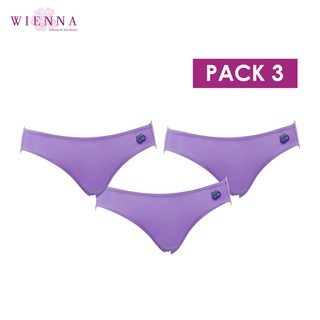 WIENNA กางเกงชั้นใน Bikini กลิ่นบลูเบอรี่ Fruity Collection กางเกงใน กลิ่นผลไม้ DU82400 บิกินี่ สีเนื้อ  สีม่วง(3ตัว)