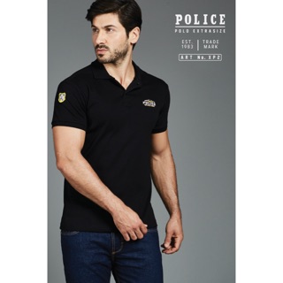 เสื้อโปโล Police Extrasize ทรง Slim fit  พอดีตัว  ผุ้ชาย/ผู้หญิง สีดำ,กรม,ขาว,เทา (XP2)