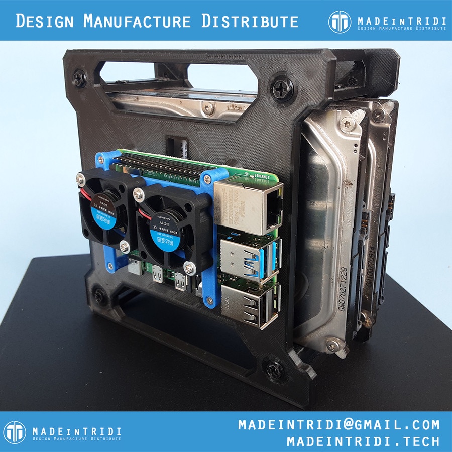 เคส Madeintridi Raspberry Pi HDD 3.5" Case Raspi NAS Server Case with Fan Mount holder