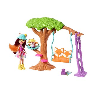 Enchantimals ตุ๊กตาเอนชานติมอล Adventures Playset + Felicity Fox Doll &amp; Flick Figure FRH44-FRH45