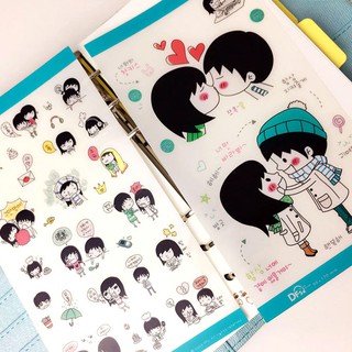 สติกเกอร์ การ์ตูนสุดน่ารัก สไตล์เกาหลี- (แพ๊ค 5 แผ่น)(Sweet Sweet Hip Hop Stickers)