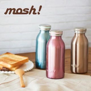 พร้อมส่ง 🍊  กระบอกน้ำ mosh! Stainless Bottle ขนาด 350/450 ml  กระบอกน้ำ รุ่น Glitter/Metal จากญี่ปุ่น🇯🇵