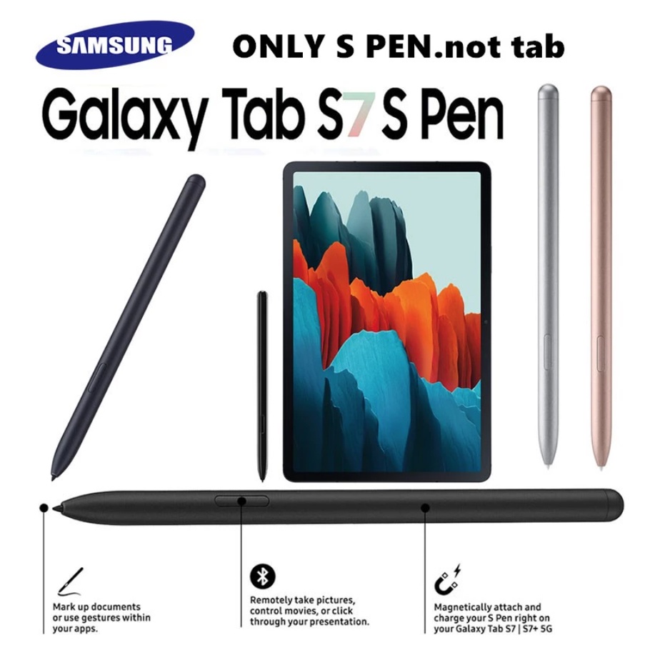 แท้ ปากกาสไตลัส แท็บเล็ต บลูทูธ หน้าจอสัมผัส S-Pen แบบเปลี่ยน สําหรับ Samsung Galaxy Tab S7 S7 plus S7+ EJ-PT870