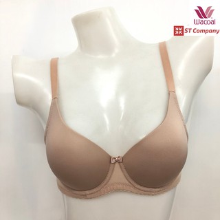 ชุดชั้นใน Wacoal Seamless Bra สีเบจ (BE) รุ่น WB5A86 บราไร้ตะเข็บ 3/4 คัพ มีโครง เสริมฟองน้ำ เสริมเต้าอวบอึ๋ม เสื้อใน วาโก้ บรา