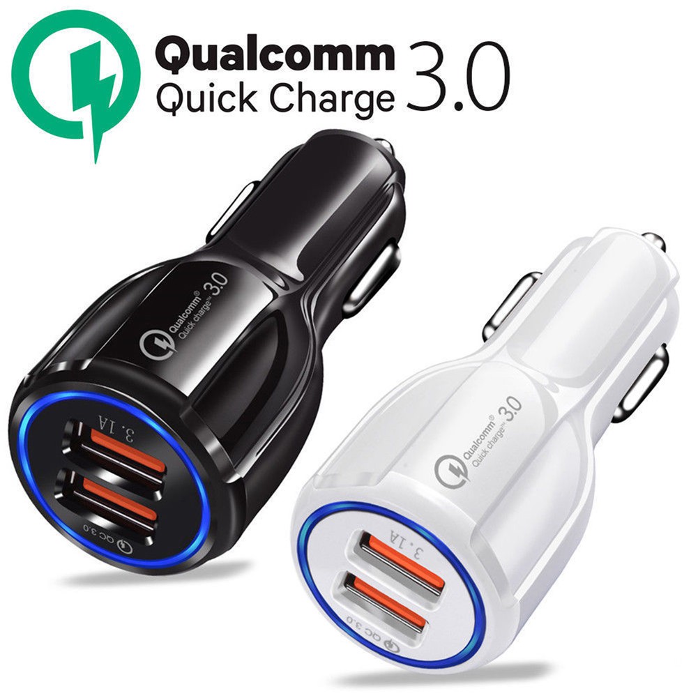 QC3.0 Certified Quick Charge Dual 2 USB Port Fast Car Charger 36W