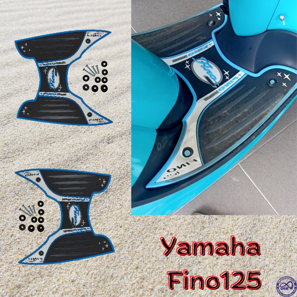 แผ่น รอง ที่ พัก เท้า ขอบสีฟ้า/ขาว Fino125 แผ่นวางเท้า Fino125 ราคาถูก ลายแบตแมน ของแต่ง Fino125