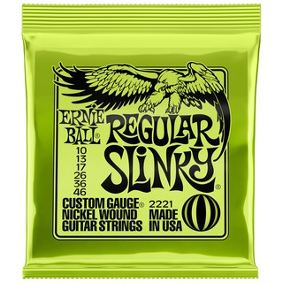 ERNIE BALL® สายกีตาร์ไฟฟ้า เบอร์ 10 (P02221) ของแท้ 100% รุ่น Regular Slinky (.010 - .046) ** Made in USA **