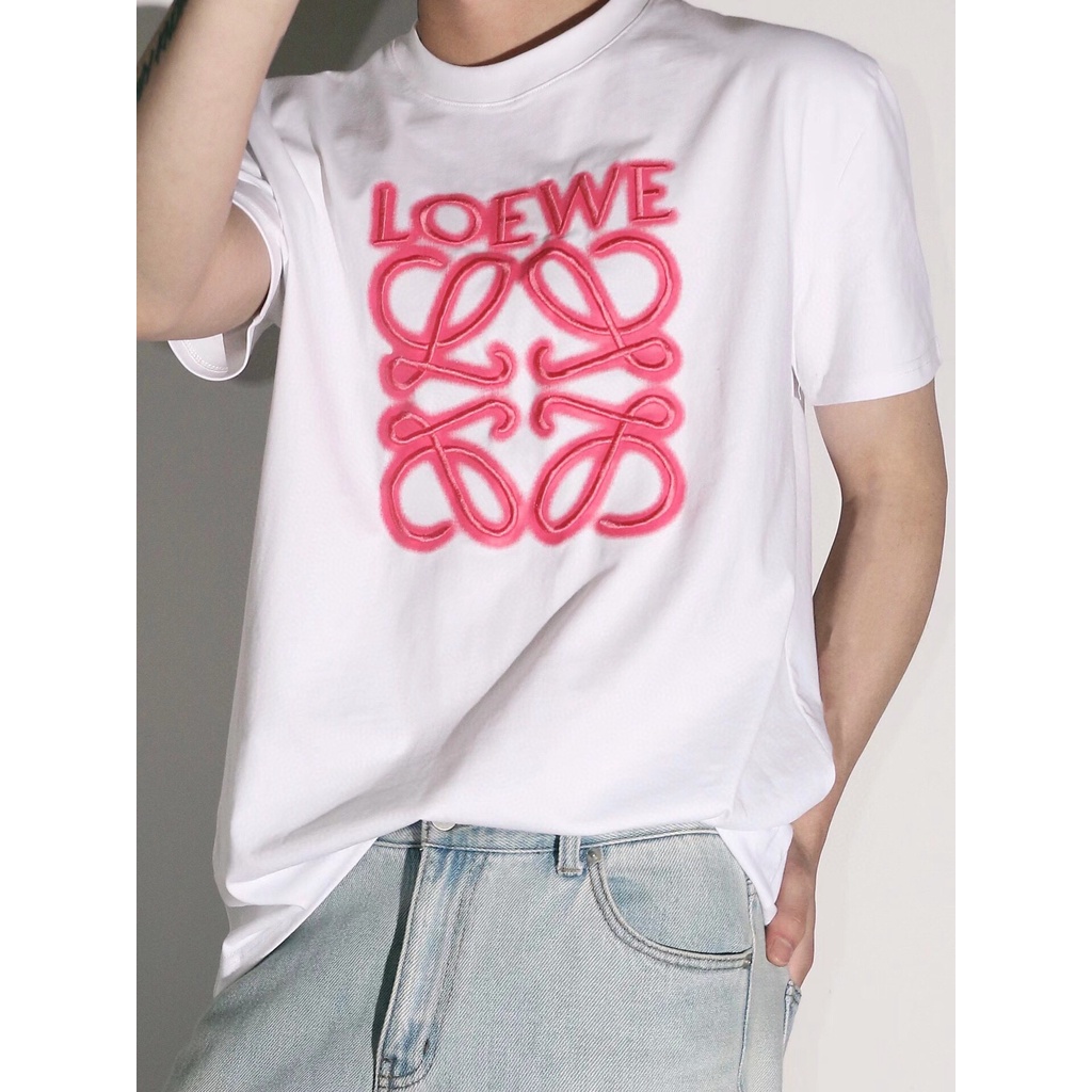 3080a เสื้อยืดคอกลม แขนสั้น ปักลายตัวอักษร เรืองแสง แฟชั่นฤดูร้อน สําหรับผู้ชาย และผู้หญิง