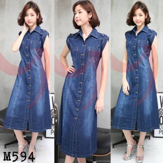 ชุดเดรสยีนส์ dress jeans ชุดยีนส์  เดรสยีนส์ แซกยีนส์ Leonine M594