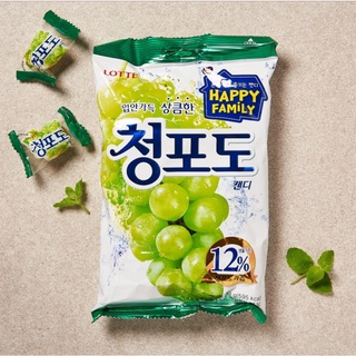 พร้อมส่ง 청포도캔디 ลูกอมรสองุ่น Lotte Grape Candy 153g