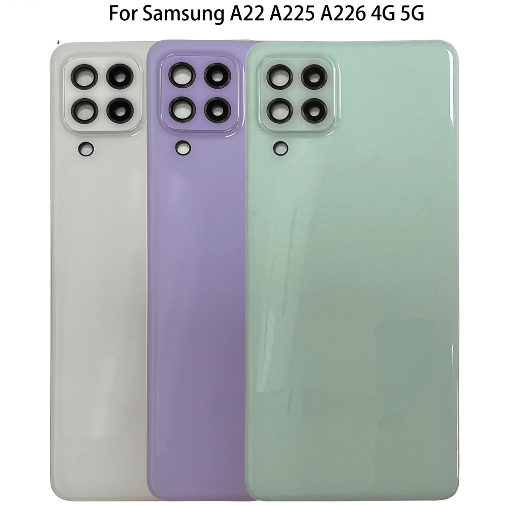 สําหรับ Samsung Galaxy A22 4G 5G A22 4G A22 5G ฝาหลังแบตเตอรี่ด้านหลังประตูเปลี่ยน