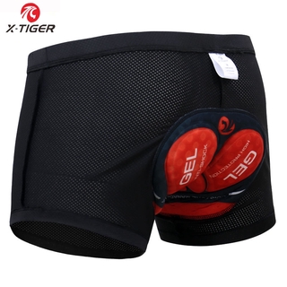 X-TIGER - กางเกงปั่นจักรยานกันกระแทก 5D Gel Pad 100% Lycra Mens Bicycle Shorts