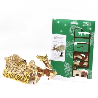 &gt;&gt;พร้อมส่ง&lt;&lt;JIGZLE (E) 3D PLYWOOD PUZZLE - Christmas Sleigh (จิ๊กซอว์ไม้ - กวางลากสกี)