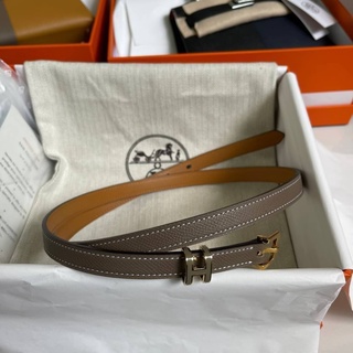 เข็มขัด HERMES BELT LOGO 2CM 💛 รุ่นนี้สวยมากหนังดีมากเเบบเทียบเเท้หนังนิ่มมาก