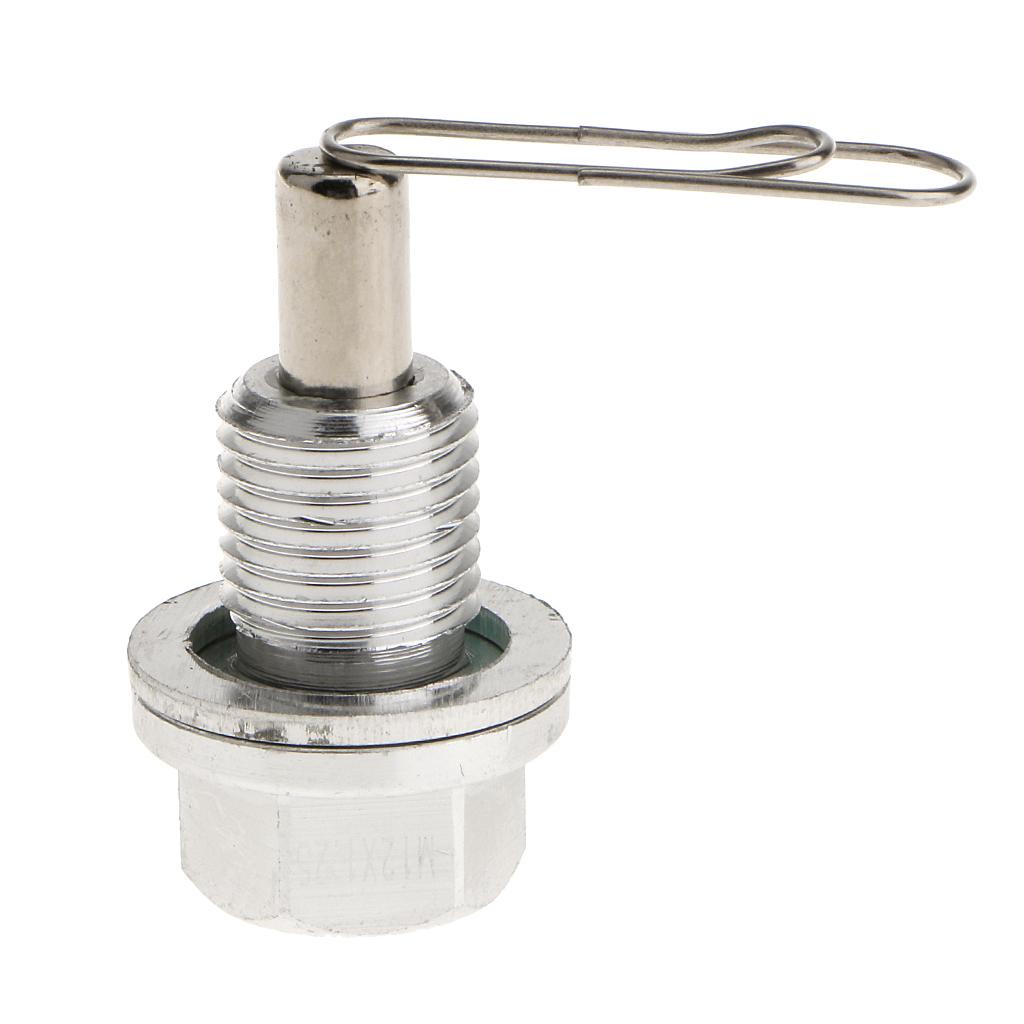 9X M12X1.25 Anodized Magnetic Engine Oil Pan Drain Bolt Plug for  Silver