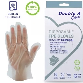 Double A Care ถุงมือพลาสติก TPE (แบบยืดหยุ่นสูง)