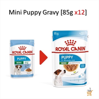 Royal Canin Mini Puppy Gravy Dog Pouch 12 ซอง รอยัลคานิน อาหารเปียกลูกสุนัข อาหารลูกสุนัข พันธุ์เล็ก