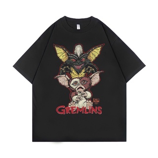 ROUND คอลูกเรือเสื้อยืด ขนาดใหญ่ พิมพ์ลาย Psycho Crucify "Gremlins" | สีดํา | เสื้อยืด ขนาดใหญ่ | สไตล์วินเทจ | เสื้อท็อ