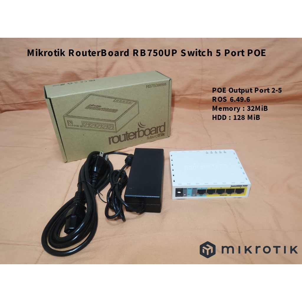 (มีของพร้อมส่ง กดสั่งได้เลย ไม่ต้องรอถามแชท) Mikrotik RouterBoard RB750UP (มือสอง พร้อมส่ง)