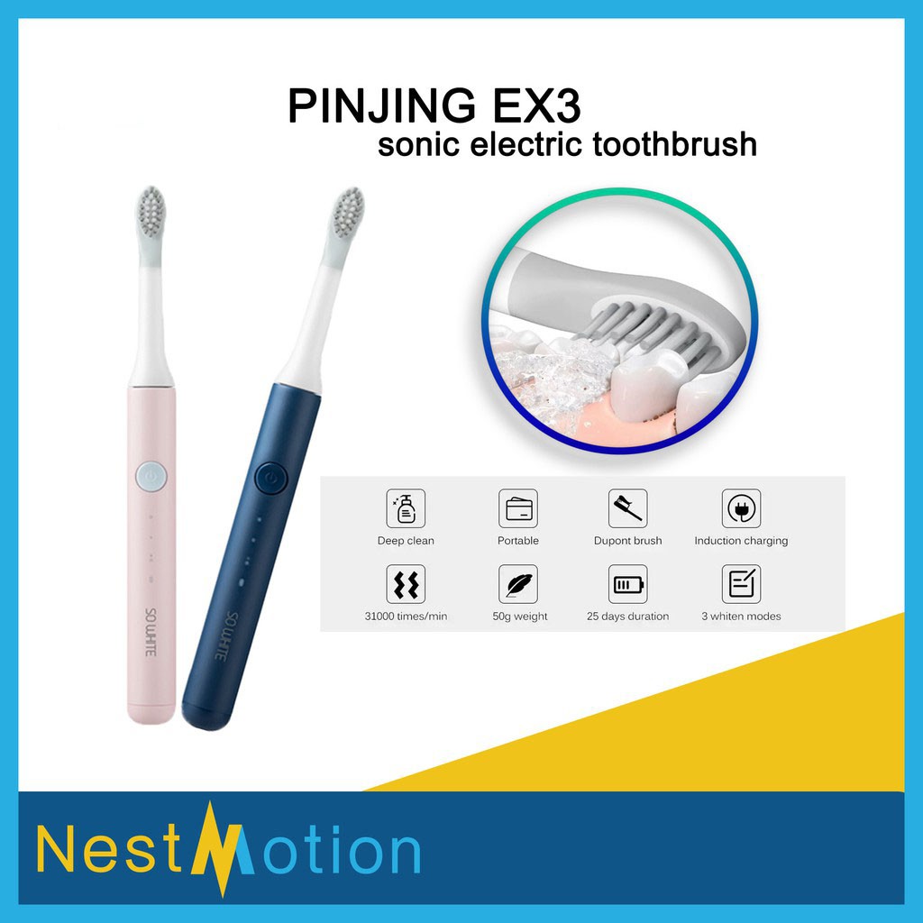 Xiaomi Youpin SO WHITE EX3: Sonic Electric Toothbrush แปรงสีฟันไฟฟ้า อัตโนมัติ กันน้ำ โหมดการชาร์จ