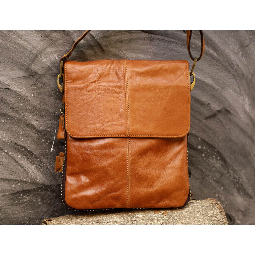 กระเป๋าสะพายหนังแท้ Bag หนังแท้ กระเป๋าหนังแท้ สะพายข้าง รุ่นCOB01