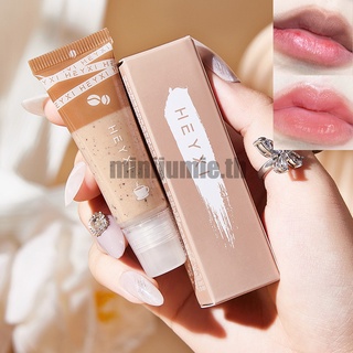 HEYXI Coffee Embellishing Lip Scrub 15g Fade Lip Lines ทำความสะอาดผิวที่ตายแล้วและผลัดเซลล์ผิวให้ความชุ่มชื้นและซ่อมแซม