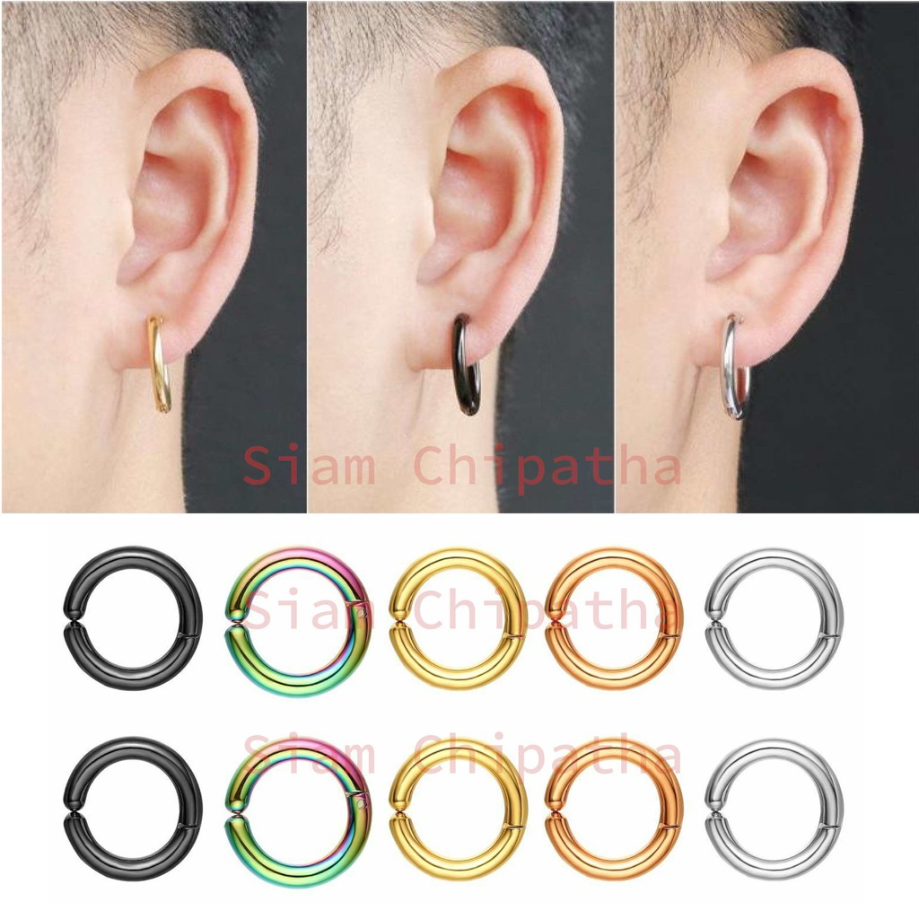 ต่างหูหนีบสไตล์เกาหลี. ไม่จำเป็นต้องเจาะ | N.H.H  | Simple Clip on earrings Korean Style Non piercing - 1 ข้าง