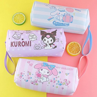 Sanrio mymelody Kuromi Cinnamoroll กระเป๋าดินสอ ผ้าแคนวาส ขนาดใหญ่ จุของได้เยอะ สําหรับใส่เครื่องเขียนเด็ก