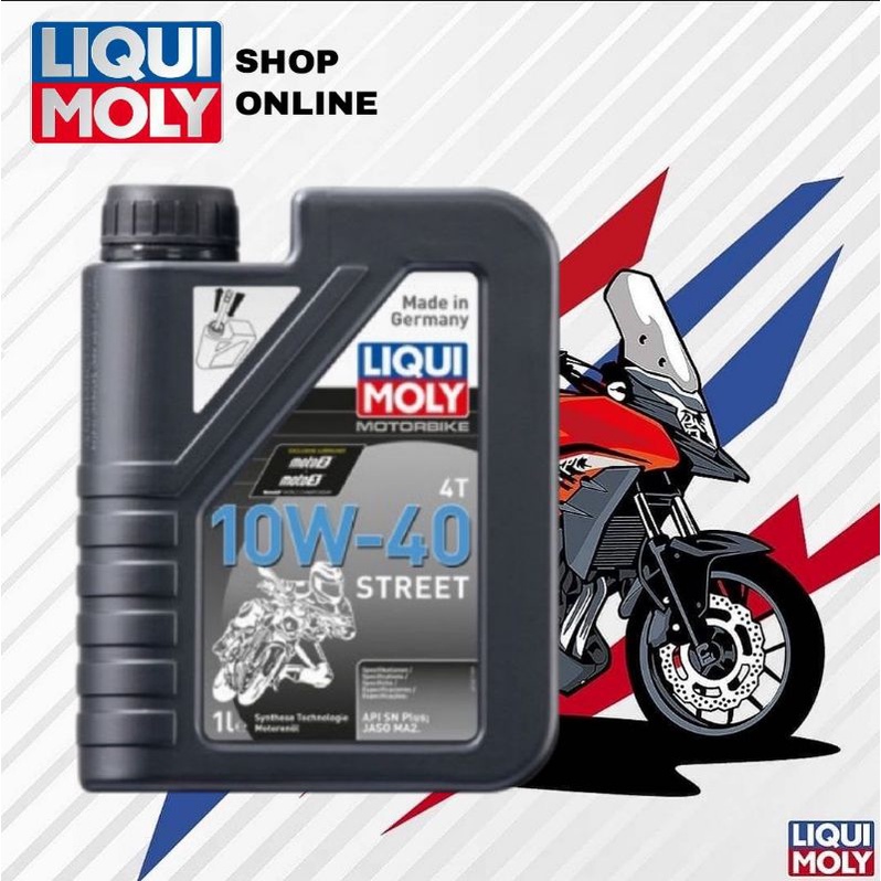 LIQUI MOLY น้ำมันเครื่องมอเตอร์ไซค์ Motorbike 4T 10W-40 Basic Street ขนาด 1 ลิตร