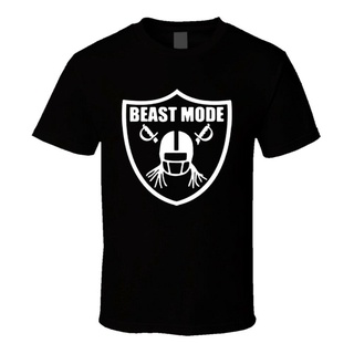 เสื้อยืด พิมพ์ลาย Oakland Raiders Marshawn Lynch Beast Mode 24 สีดําS-5XL