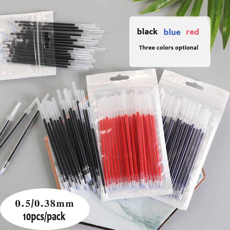 ชุดฟิลเลอร์ปากกาเจล แบบเปลี่ยน สีดํา แดง น้ําเงิน 10 ชิ้น
