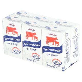 🚚💨พร้อมส่ง!! ไทย-เดนมาร์ค นมยูเอชที รสจืด 250มล. x 6 กล่อง Thai-Danish UHT milk plain flavor 250ml x 6pcs