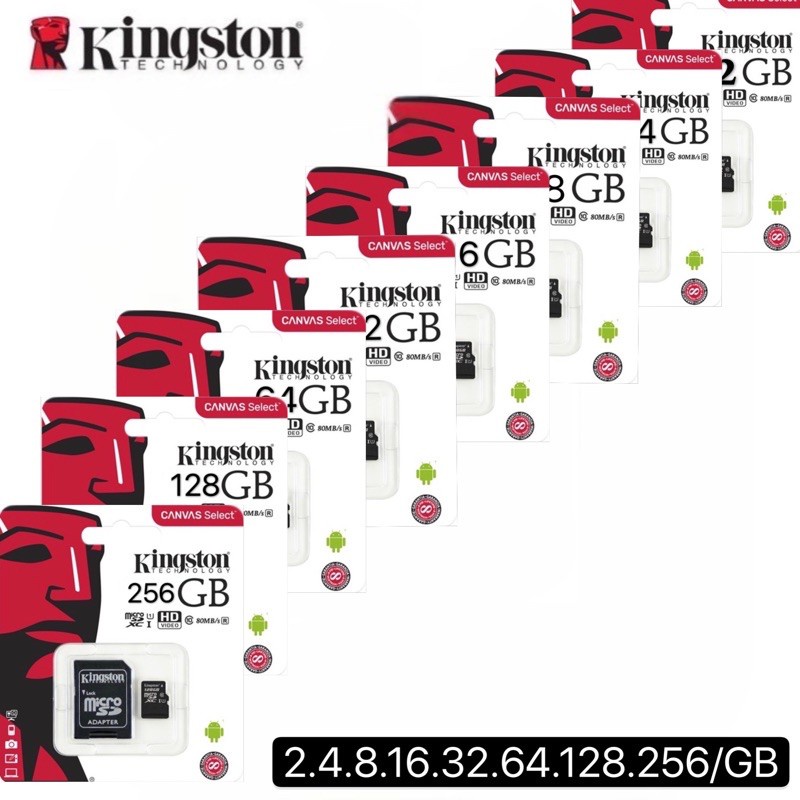 uv เมมโมรี่การ์ด Kingston Micro SD card Memory Card2GB 4GB 8GB 16GB 32GB 64GB 128GB 256GB กล้อง/ โทรศัพท์มือถือ