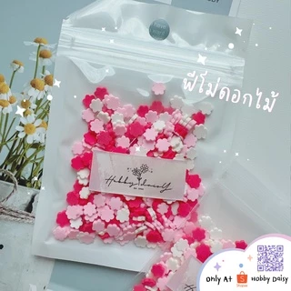 ฟีโม่ดอกไม้ มีสีชมพู ดอกทานตะวัน Smiley Daisy สำหรับงานตกแต่งเรซิ่น และ DIY เฟรมการ์ด
