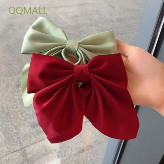 Qqmall กิ๊บติดผม ประดับโบว์ สีไวน์แดง / ชมพู / เขียวสําหรับผู้หญิง