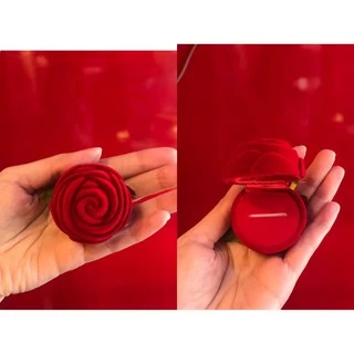 ตลับใส่แหวน ใส่เครื่องประดับ ตลับกำมะหยี่สีแดง