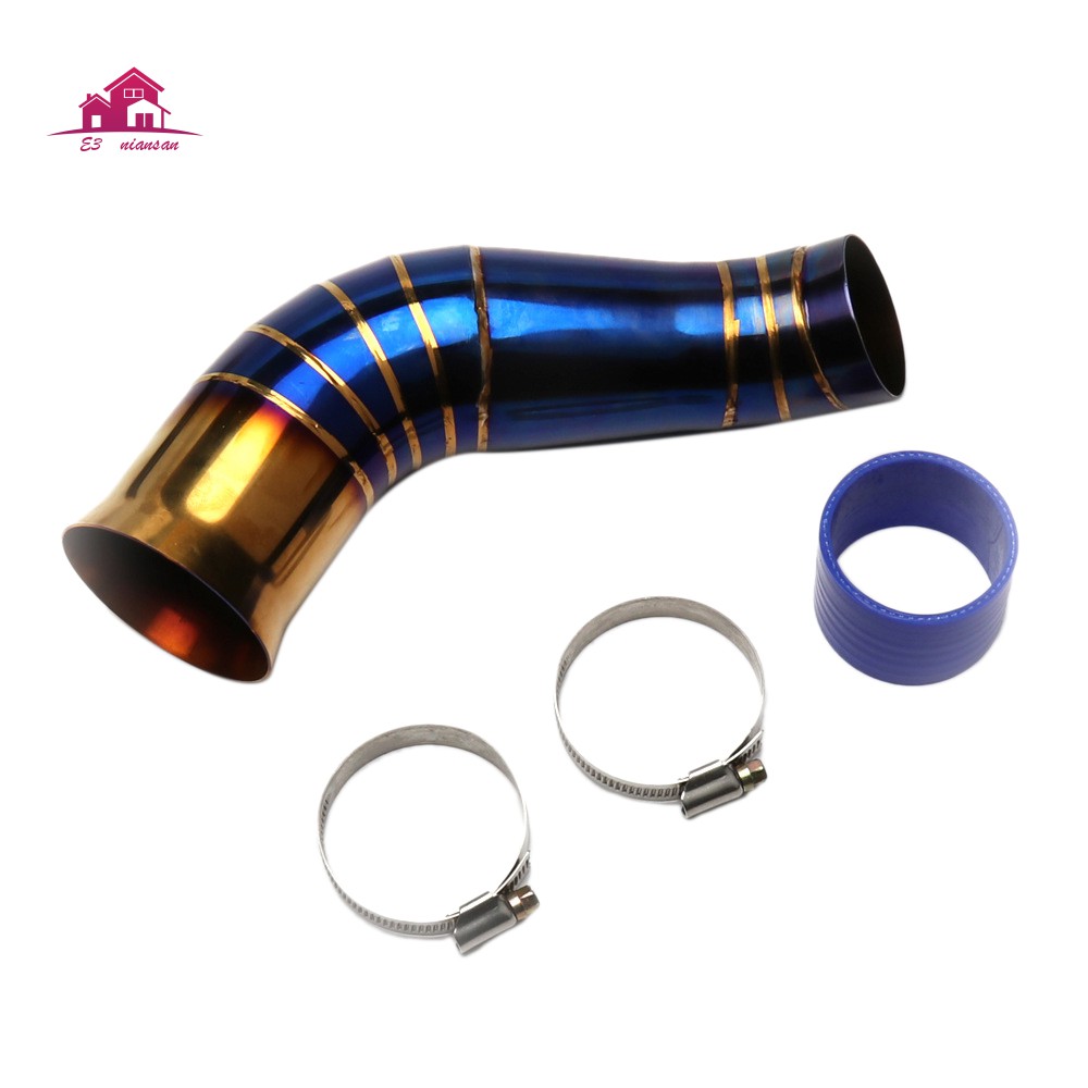 ★Roasted Blue Stainless Steel Filter Tube Motorcycle Intake Vent Middle Link Pipe for YAMAHA