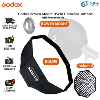 Godox ซอฟท์บ็อกซ์แปดเหลี่ยม 95 ซม. SB-UE ซอฟท์บ็อกซ์แปดเหลี่ยม แบบพกพา พร้อมเมาท์โบเวนส์ (95 ซม./37 นิ้ว) DE300 SK