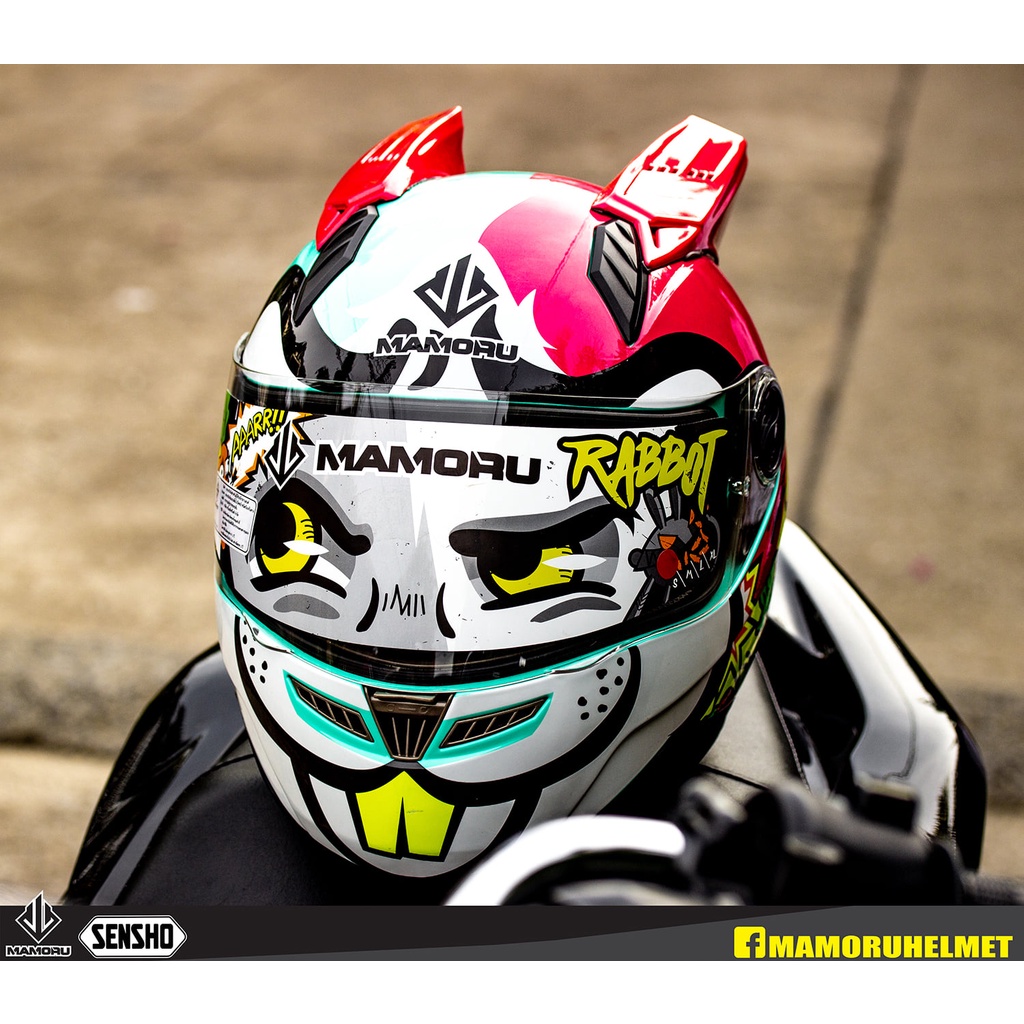 หมวกกันน็อค MAMORU ลาย กระต่าย Rabbot พร้อมหู หมวกกันน็อก รูปที่ 7