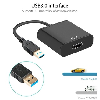 อะแดปเตอร์แปลงเสียงวิดีโอ USB 3.0 เป็น HDMI ความละเอียดสูง แบบพกพา สําหรับ Windows 7 8 10 PC 1080P