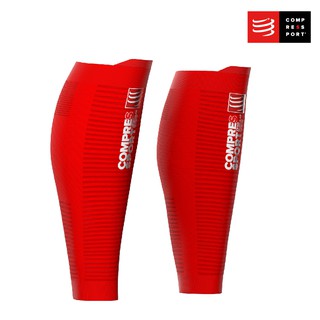 Compressport รัดน่อง ปลอกขา  ใส่เล่นกีฬา รุ่นท็อป CALF R2V2 OXYGEN RED สีแดง