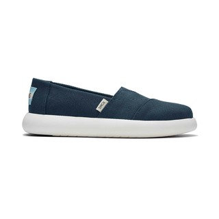 TOMS รองเท้าลำลองผู้หญิง แบบสลิปออน (Slip on) รุ่น Mallow Majolica Blue Heritage Canvas รองเท้าลิขสิทธิ์แท้